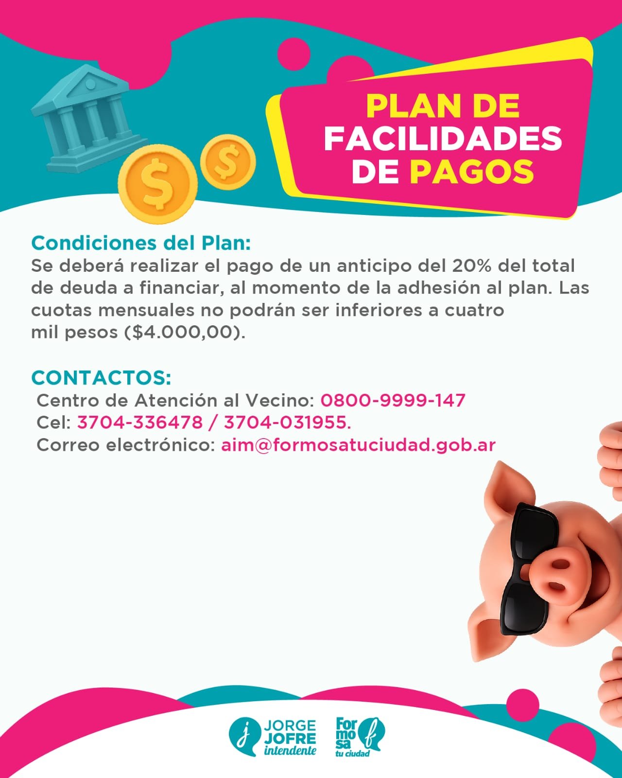 plan de facilidades de pago - condiciones, contactos