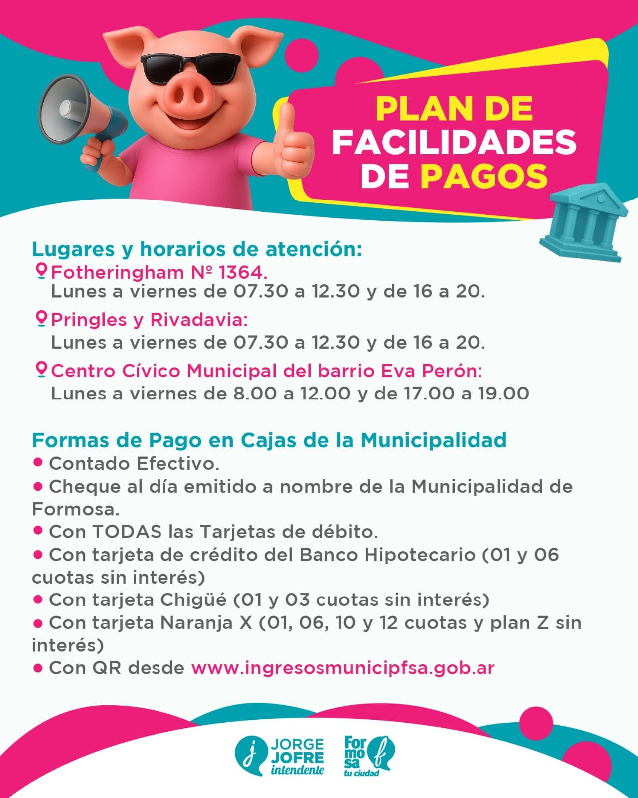 plan de facilidades de pago - lugares, formas de pago